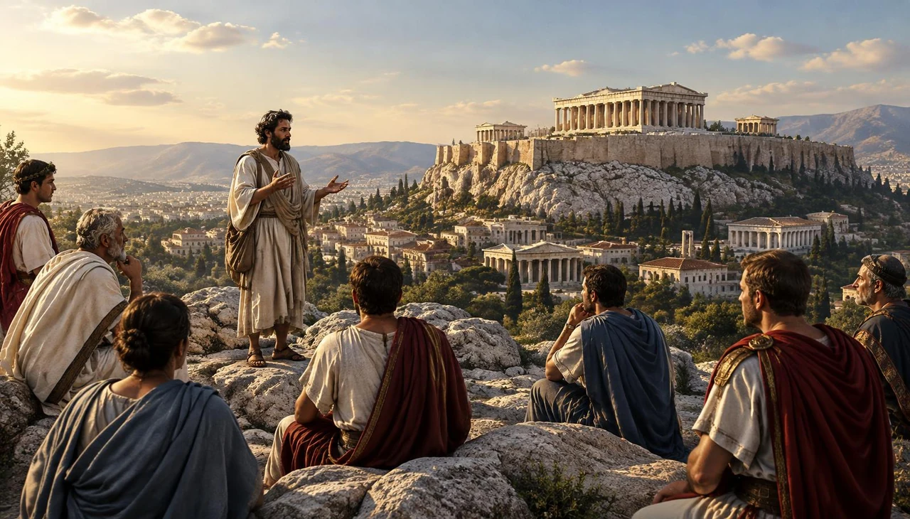 Artistic reconstruction: Athens and the Areopagus